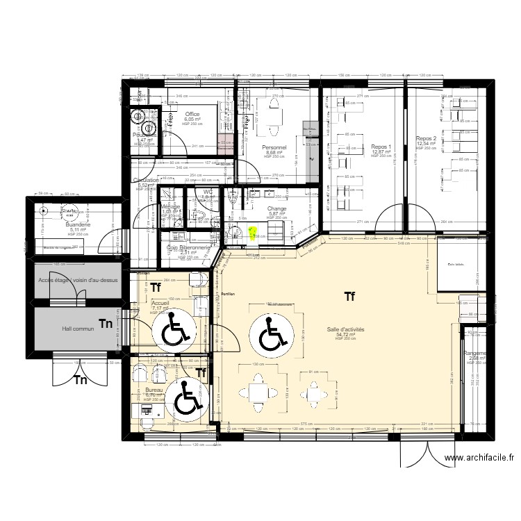 Evry - Bois Sauvage / Urba projet. Plan de 17 pièces et 142 m2