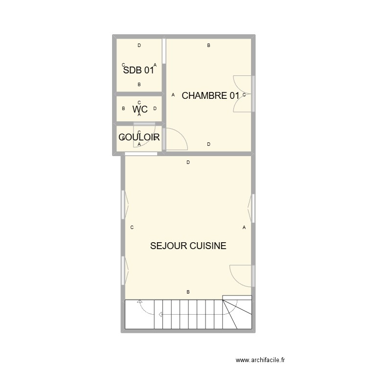 PLAN RDC JEAN JEAN ST GILLES PLB. Plan de 6 pièces et 27 m2