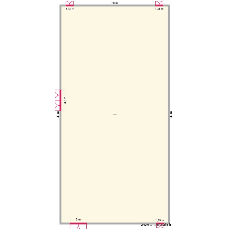 PLAN SALLE DES SPORTS. Plan de 1 pièce et 770 m2
