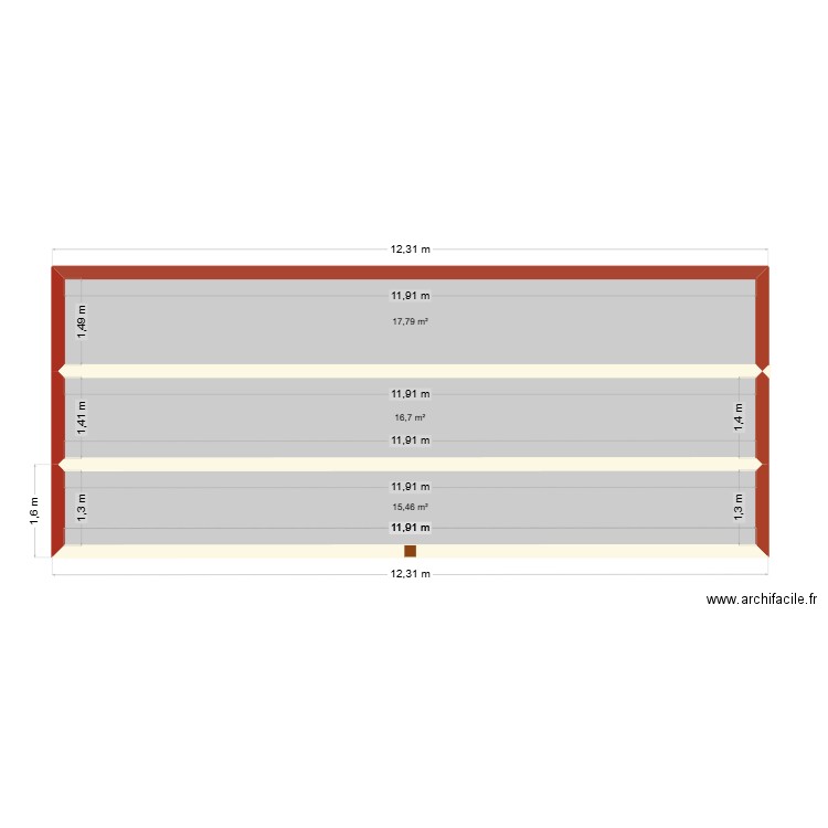 sauveterre c. Plan de 3 pièces et 50 m2