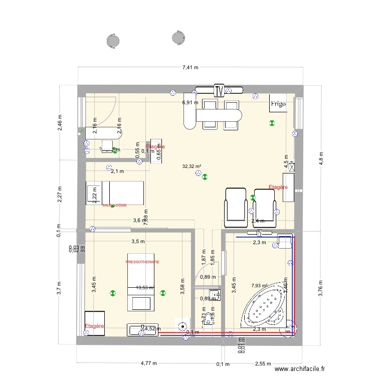 Ahava version 10/08/2025. Plan de 3 pièces et 54 m2