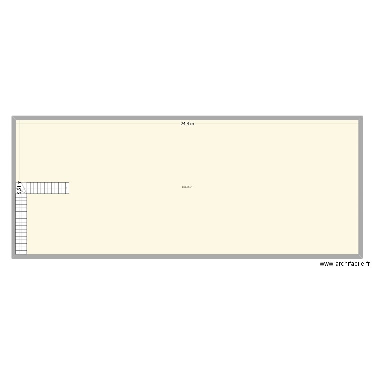 aire. Plan de 1 pièce et 234 m2