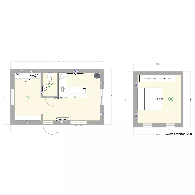 Filitsu ideas. Plan de 3  et 39 m²