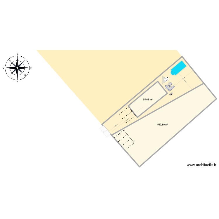 eperon 2. Plan de 3 pièces et 1635 m2