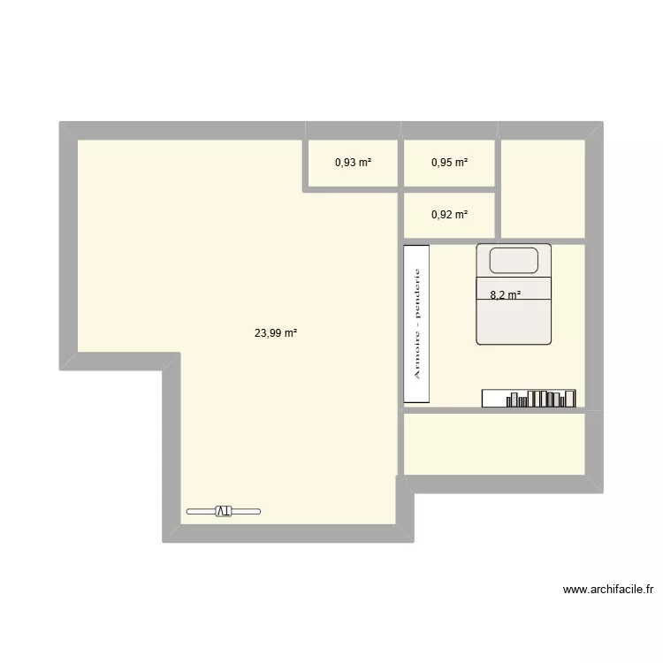 CAROLLE RDC. Plan de 5  et 35 m²