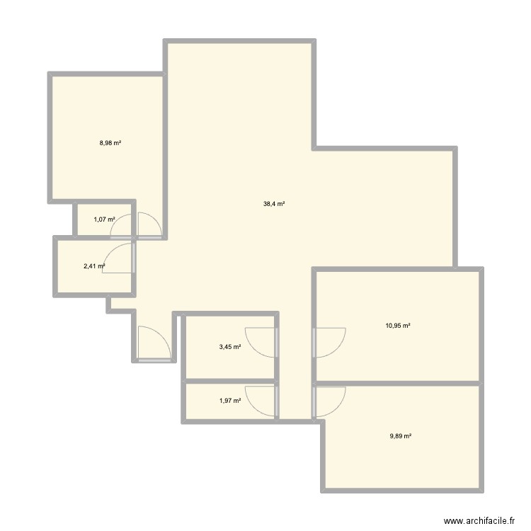 Plan appart séjour ouvert. Plan de 0 pièce et 0 m2