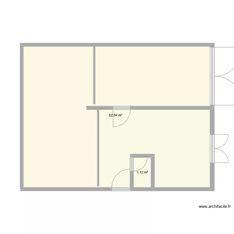 RdC. Plan de 2 Pièces et 54 m² RdC. Plan de 2 Pièces et 54 m²