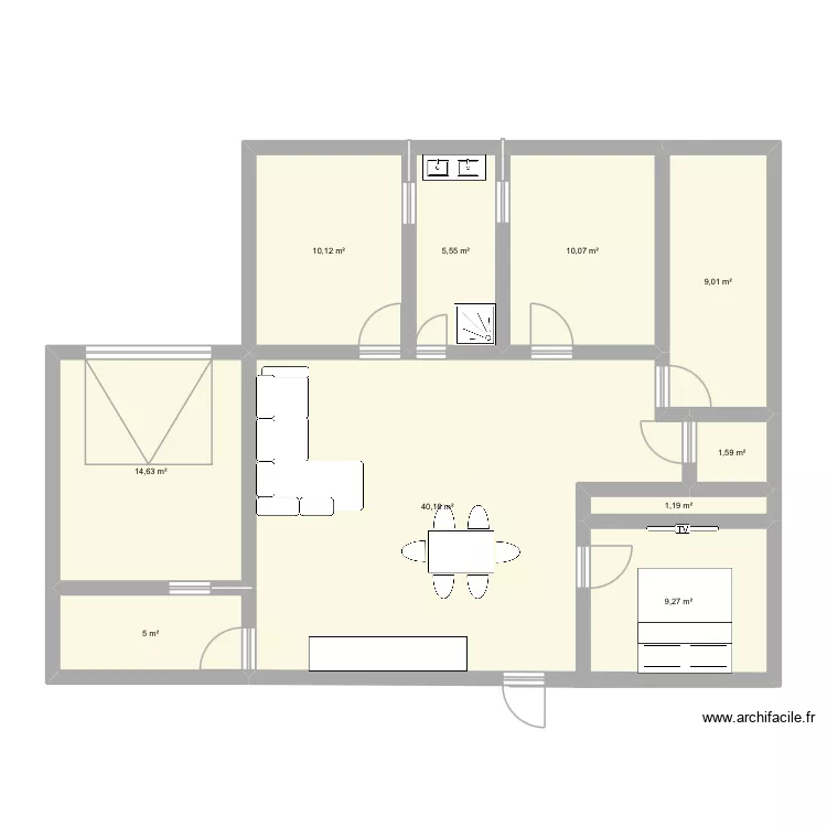 Test maison 2. Plan de 10  et 107 m²