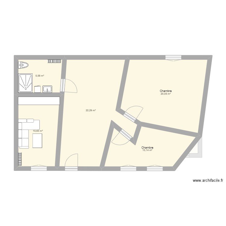 Maison Desertines plan def sans meubles. Plan de 0 pièce et 0 m2