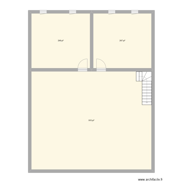 Aggrandissement. Plan de 3 pièces et 131 m2