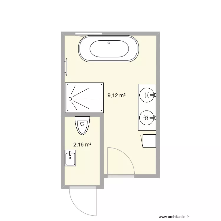 COLLOT SDB 1. Plan de 2  et 11 m²