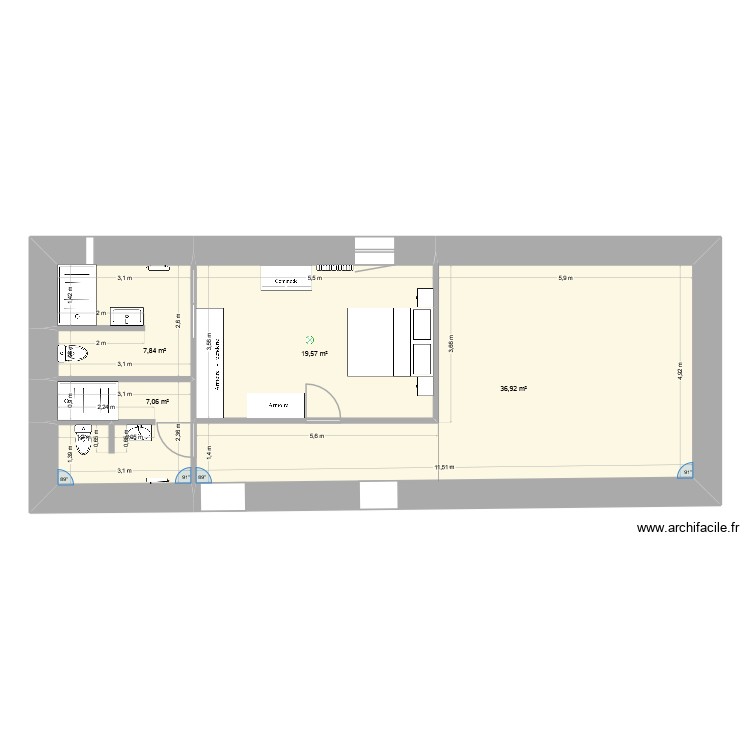 ETAGE NORD AM&Eacute;NAG&Eacute; V2. Plan de 0 pièce et 0 m2