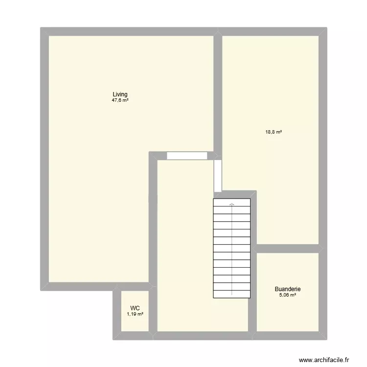 RDC Saint denis. Plan de 4 Pièces et 73 m²