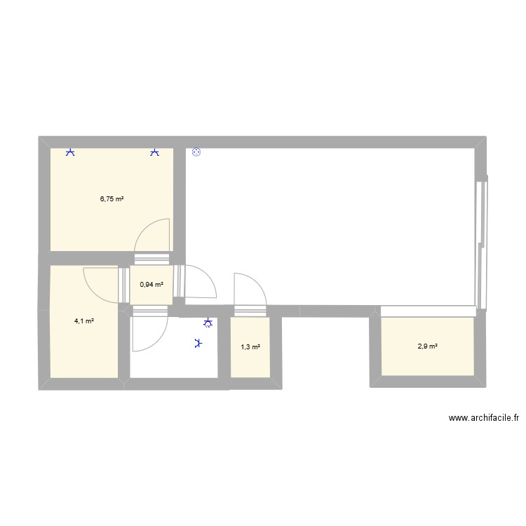 Casa filipe. Plan de 5 pièces et 16 m2