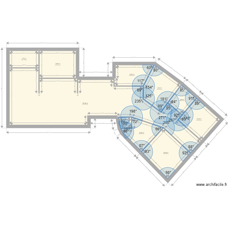 Laurent magnouac. Plan de 11 pièces et 230 m2