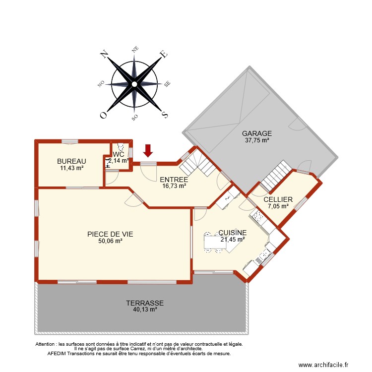 BI 9224 RDC EF. Plan de 8 pièces et 187 m2