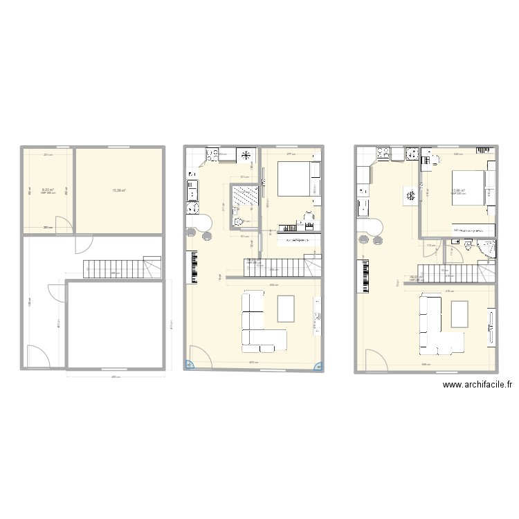 RDC. Plan de 6 pièces et 149 m2