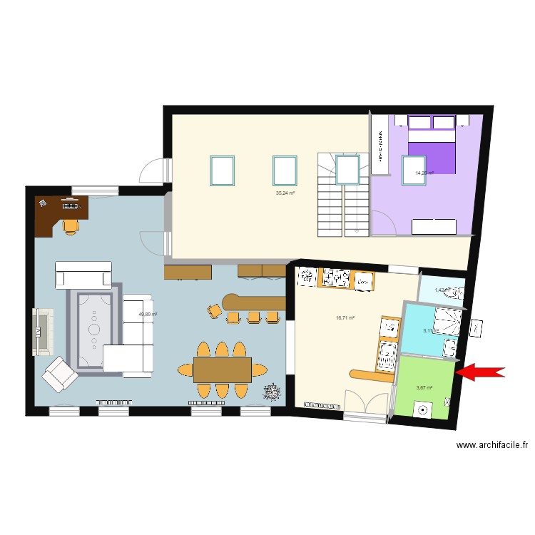 Maison 2 V2. Plan de 12 pièces et 215 m2