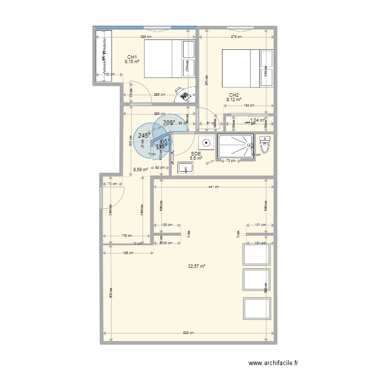 Bouteiller appartement . Plan de 0 pièce et 0 m2