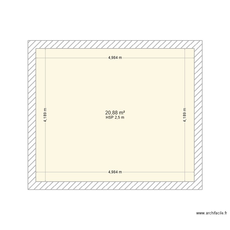 condette. Plan de 1 pièce et 21 m2