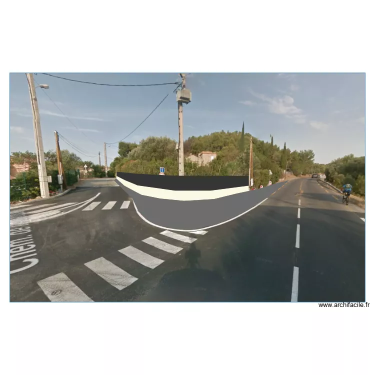 Insertion cl&ocirc;ture virage. Plan de 