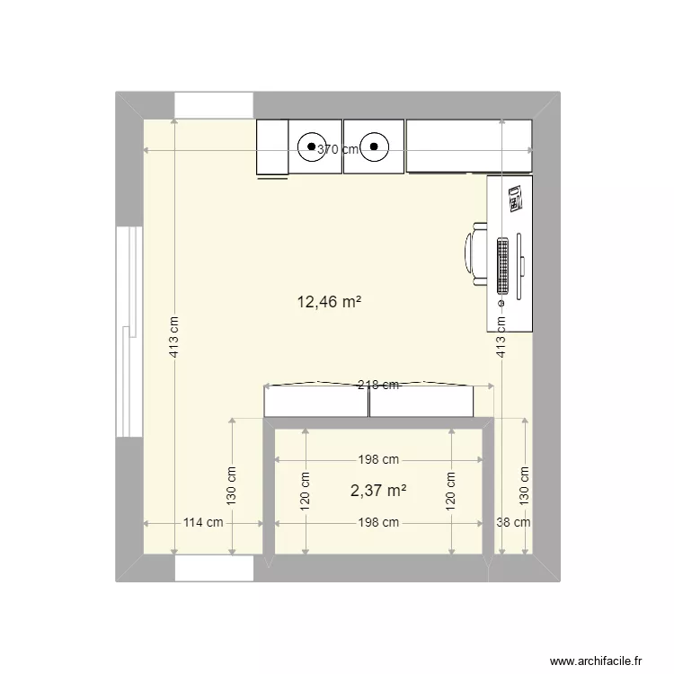 buanderie. Plan de 