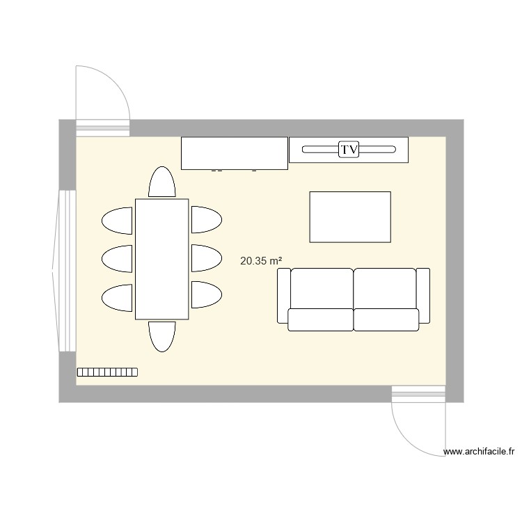 salon salle a manger - Plan dessiné par valou70200