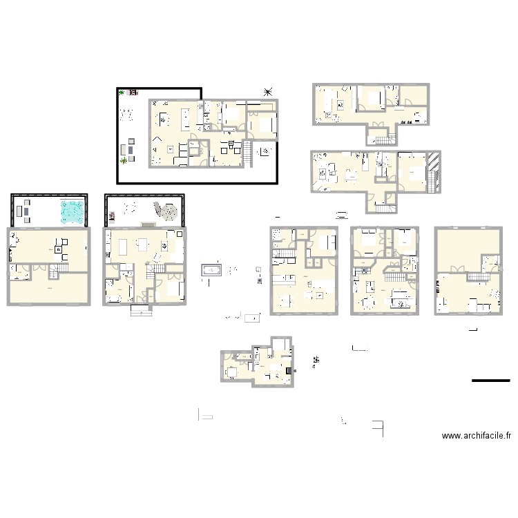 Micro natur. Plan de 43 pièces et 637 m2