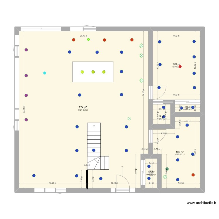 Rez de chaussée encastrés. Plan de 0 pièce et 0 m2