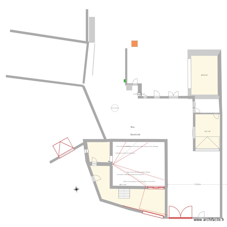 Distribution eau électricité. Plan de 0 pièce et 0 m2