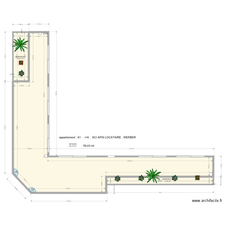 terrasse veron  sci apis   werger. Plan de 0 pièce et 0 m2