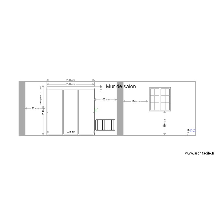 Mur salon Maçon. Plan de 0 pièce et 0 m2