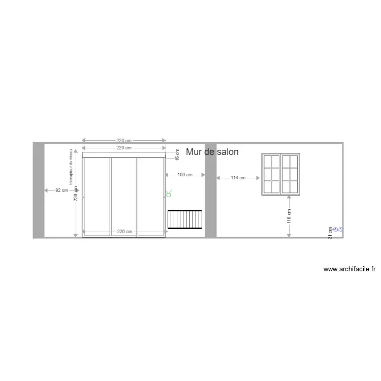 Mur salon Ma&ccedil;on. Plan de 