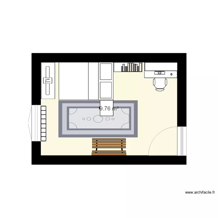 teo chambre de maintenant chez papa. Plan de 