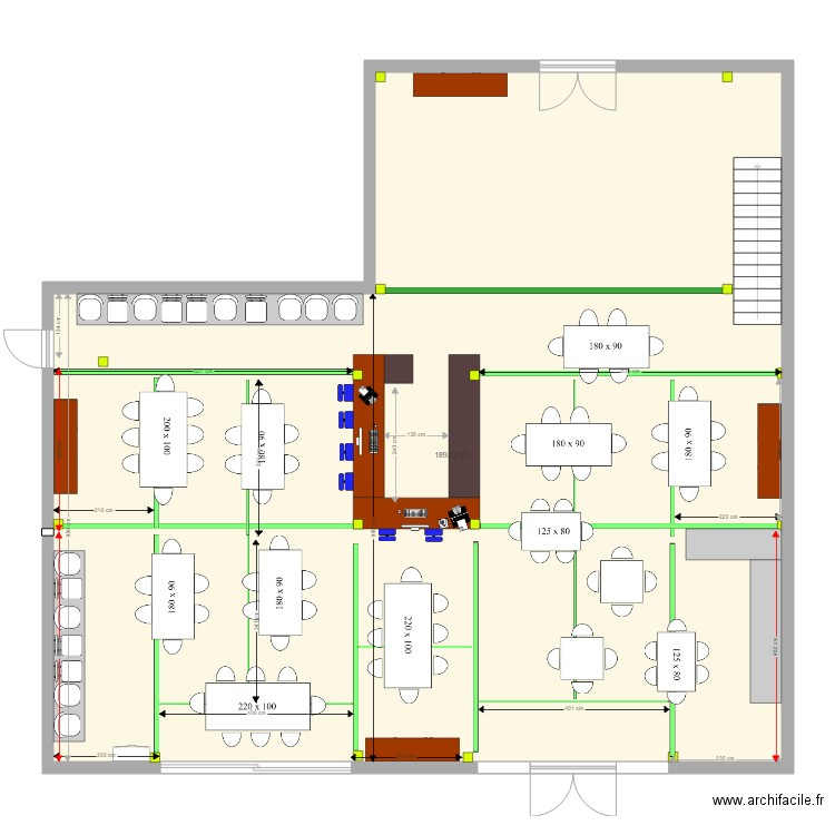 plan aménagement avec cotes. Plan de 0 pièce et 0 m2