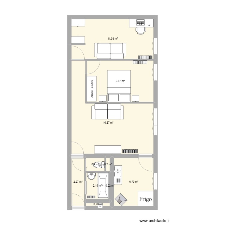 Plan V1. Plan de 10 pièces et 51 m2