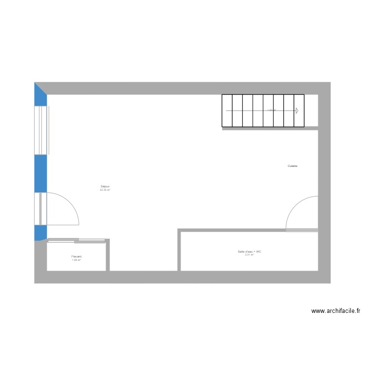 DANSOU MEY. Plan de 4 pièces et 29 m2