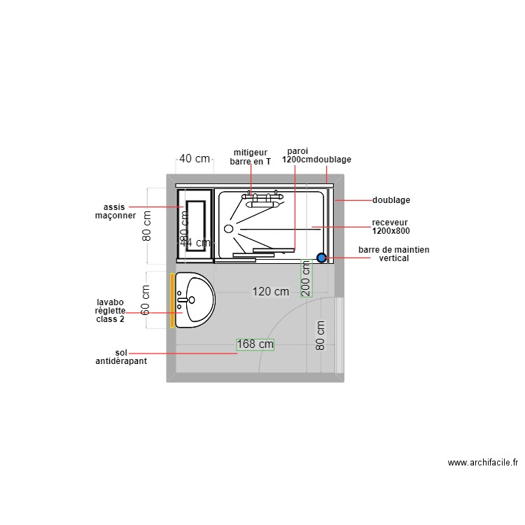 ph 2023. Plan de 1 pièce et 3 m2