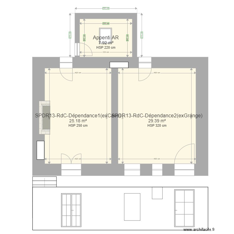 SPDR13-RdC-Dépendances_1. Plan de 3 pièces et 62 m2