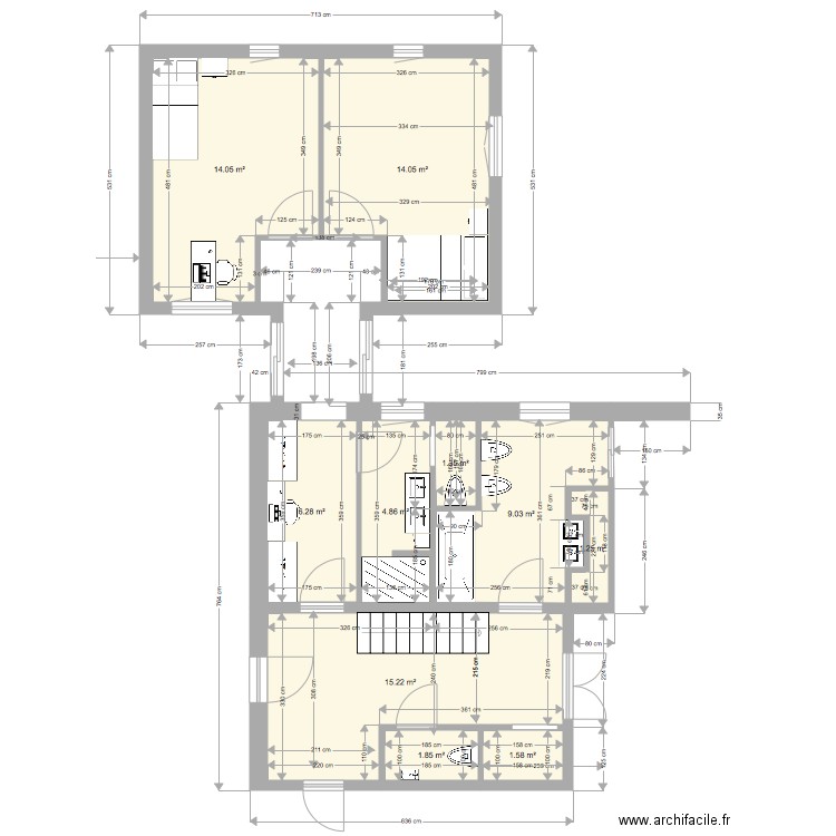 Chambres 2. Plan de 0 pièce et 0 m2