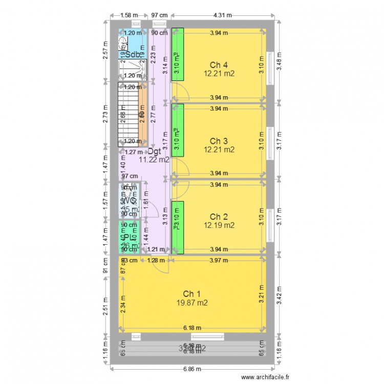 DEGAND  etage. Plan de 0 pièce et 0 m2