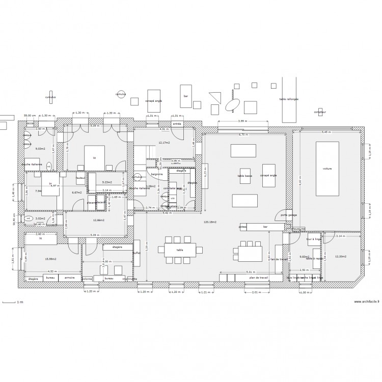 changement. Plan de 0 pièce et 0 m2