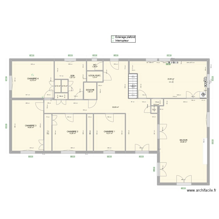 CHALET_ARFEUILLE_20230309. Plan de 15 pièces et 163 m2