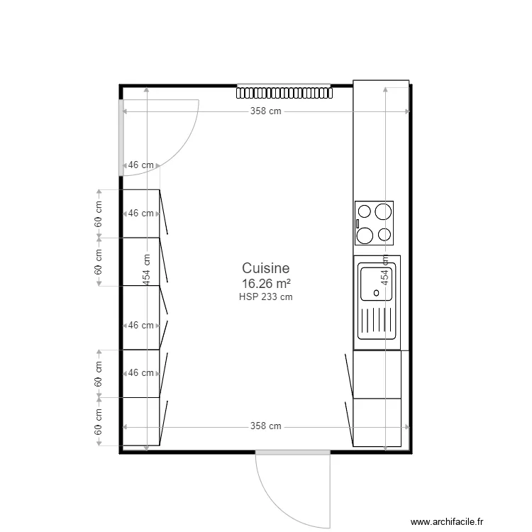 CUISINE ALEX AMANDINE. Plan de 
