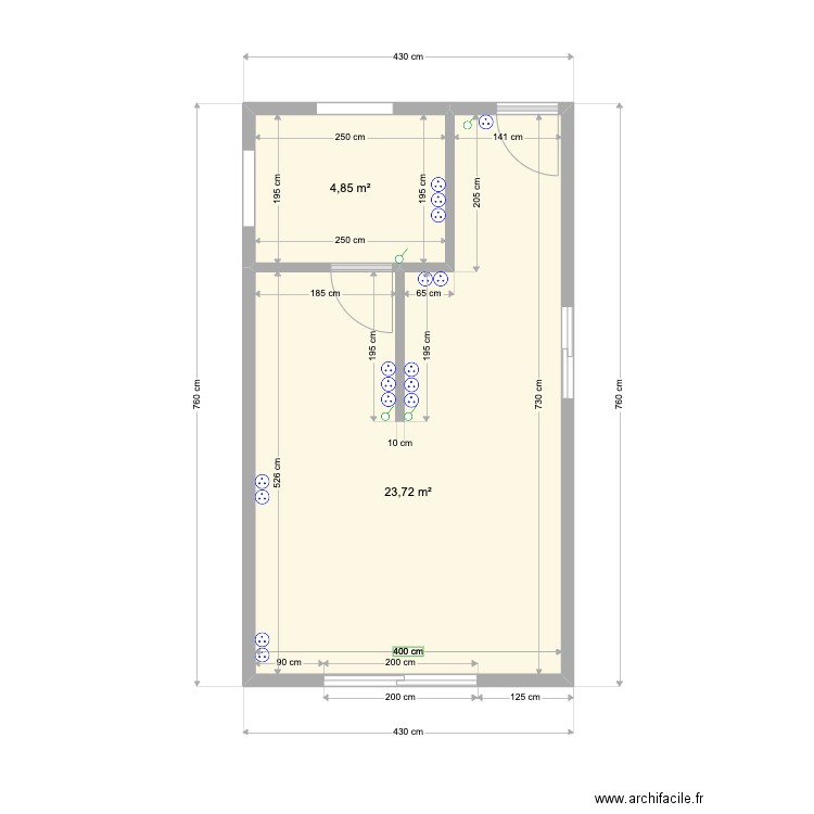 ESSAI_PLAN. Plan de 2 pièces et 29 m2