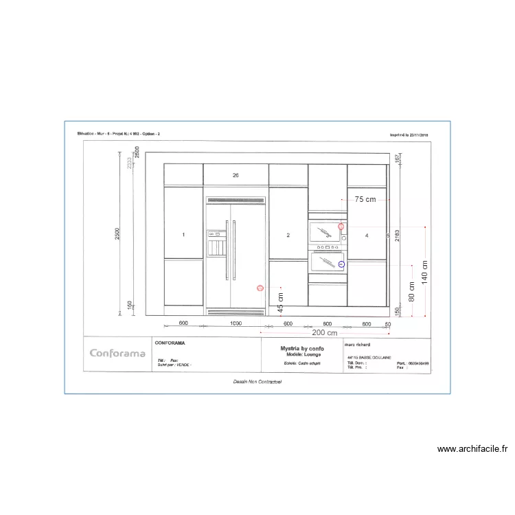 M RICHARD CUISINE FACE 2. Plan de 
