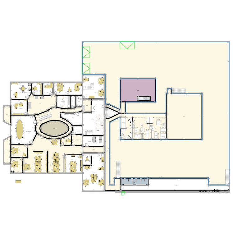 VOLTA R+1 aménagement R&D. Plan de 41 pièces et 2253 m2