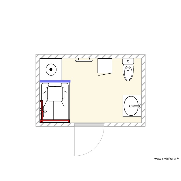 Mory. Plan de 1 pièce et 5 m2