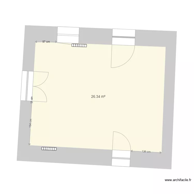 sallon cuisine vide. Plan de 