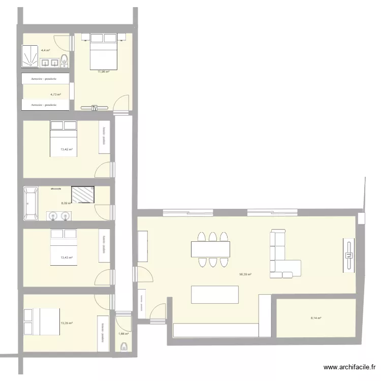 maison  bb. Plan de 